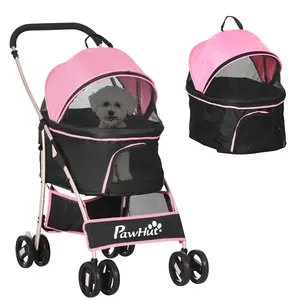 Buy 3 In 1 Detachable Pet Stroller, for Extra Small and Small Dogs - Pink