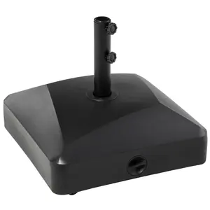 Buy Garden Parasol Base Holder, 43kg Water or 60kg Sand Filled, Outdoor Market Umbrella Stand Weight with Wheels and Brakes, Black
