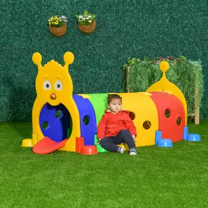 Buy Outsunny Play Tunnel, Caterpillar Tunnel for Kids Climb, Toddler Play Structure for Ages 3-6 Years, Indoor, Outdoor, Multi-coloured