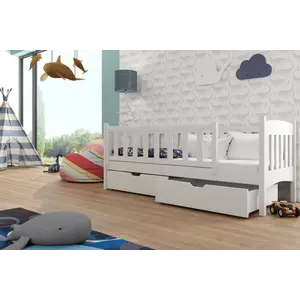 Buy Gucio Wooden Single Bed with Storage, Colour: White Matt, Mattresses: Foam/Bonnell Mattresses, Size: Single