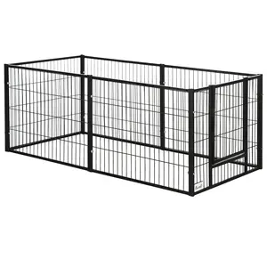 Buy 82.5-150 cm x 61 cm Heavy Duty Pet Playpen, 6 Panel Exercise Pen for Dogs, Adjustable Length, Indoor Outdoor, Small Sized Dogs