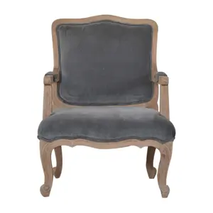 Buy Grey Velvet French Style Chair