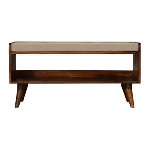 Buy Nordic Chestnut Finish Storage Bench with Seat Pad