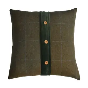 Buy Quinn Cushion Set of 2 - Green Olive Tartan & Green Velvet