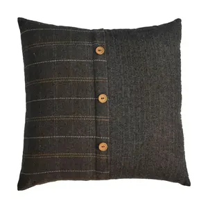 Buy Quinn Cushion Set of 2- Pewter & Black Tweed