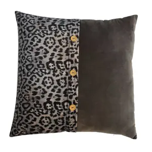 Buy Quinn Cushion Set of 2 - White Leopard & Grey Velvet