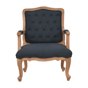 Buy Navy Blue Linen French Style Chair
