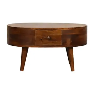 Buy Mini Chestnut Rounded Coffee Table