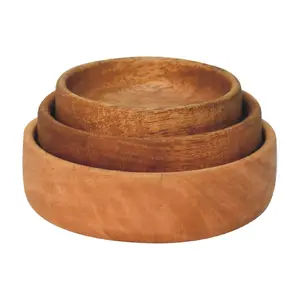 Buy Solid Wood Fruit Bowl Set of 3