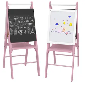 Buy Three-In-One Easel for Kids, with Paper Roll, Adjustable Height - Pink