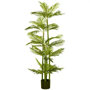 Buy Artificial Plant Tropical Palm in Pot, Fake Plants for Home Indoor Outdoor Decor, 15x15x140cm