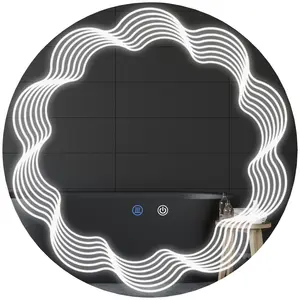 Buy Kleankin LED Bathroom Mirror, Dimming Lighted Bathroom Mirror, Wall Mounted Vanity Mirror with 3 Colour, Smart Touch, Anti-Fog, 71cm