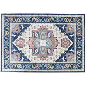 Buy Vintage Persian Rugs, Boho Bohemian Area Rugs Large Carpet for Living Room, Bedroom, Dining Room, 160x230 cm, Blue