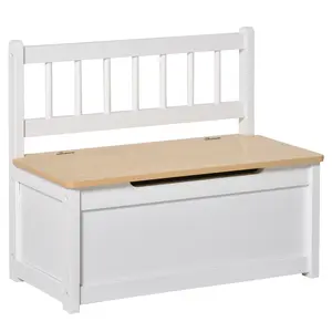 Buy 2 In 1 Wooden Toy Box, Seat Storage Bench, Storage Chest Cabinet Organiser, with Safety Pneumatic Rod