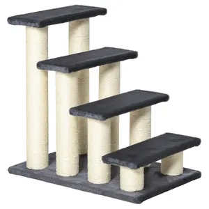 Buy Dog Steps for Bed 4 Step Pet Stairs for Dog Cat ladder Scratch Post Grey