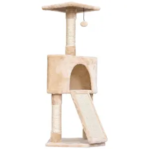 Buy Corner Cat Tree for Indoor Cats, Kitten Tower with Scratching Post House Ladder Toy - Beige