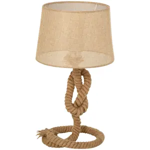 Buy Nautical Style Table Lamp with Fabric Lampshade Metal Frame Power Switch, 54cm Home Desk Lamp Bedroom Living Room Study E27 Base, Beige