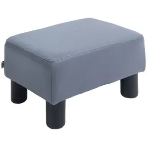 Buy Microfiber Cloth Footstool, Small Foot Rest, Rectangle Sofa Stool for Bedroom Living Room, Grey