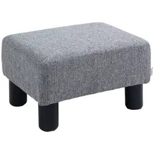 Buy Linen Fabric Footstool Footrest Small Seat Foot Rest Chair Ottoman Light Home Office with Legs 40 x 30 x 24cm Grey