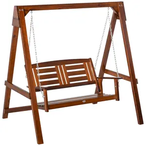 Buy 2 Seater Outdoor Garden Swing Chair Wooden Hammock Bench for Porch Patio Yard