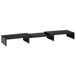 Buy Dual Monitor Stand Riser with Adjustable Length and Angle, Screen Riser for Laptop, Computer, PC, Printer, TV, Black