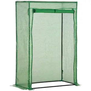 Buy 100 x 50 x 150cm Tomato Greenhouse Steel Frame PE Cover with Roll-up Door Outdoor for Backyard, Balcony, Garden, Green