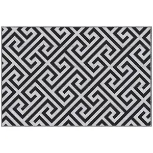 Buy Outdoor Rug Reversible Mat Plastic Straw Rug Portable RV Camping Mat for Garden Deck Picnic Indoor, 121 x 182 cm (4 x 6 ft), Black & White