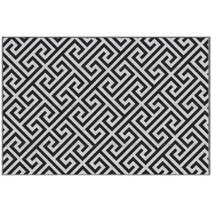 Buy 152 x 243 cm(5x 8ft) Outdoor Rug Reversible Mat Plastic Straw Rug Portable RV Camping Mat for Garden Deck Picnic Indoor, Black & White