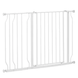 Buy Wide Dog Safety Gate, with Door Pressure, for Doorways, Hallways, Staircases - White