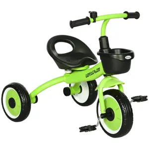 Buy Kids Trike, Tricycle, with Adjustable Seat, Basket, Bell, for Ages 2-5 Years - Green