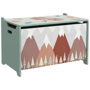 Buy Toy Box, Kids Storage Chest, with Lid, Safety Hinge - Green