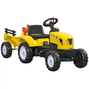Buy Pedal Go Kart, Kids Ride on Tractor with Back Trailer, Shovel & Rake, Horn, Four Wheels Tractor Toy for Child Toddler
