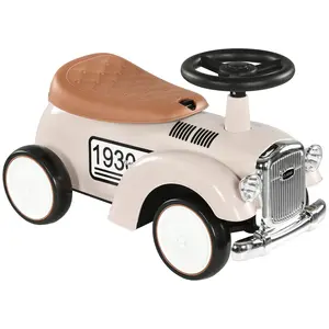Buy Foot to Floor Slider for Toddlers with Under-Seat Storage, Ride on Sliding Car with Horn, for Ages 12-36 Months - Cream