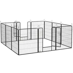 Buy 12 Panels Heavy Duty Puppy Playpen, for Small Dogs, Indoor and Outdoor Use - Silver
