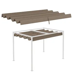 Buy Pergola Roof, Retractable Sun Shade Cover for 2.85 x 2m Pergola, UV30+ Protected, Coffee