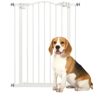 Buy Pressure Fit Dog Stair Gate No Drilling Safety Gate Auto Close for Doorways, Hallways, 74-80cm Adjustable, 94cm Tall, White