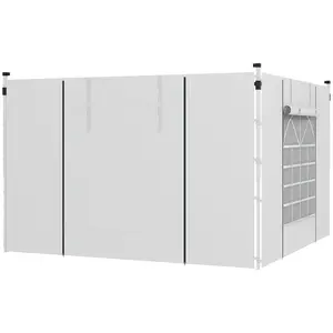 Buy Gazebo Side Panels, 2 Pack Sides Replacement, for 3x3(m) or 3x6m Pop Up Gazebo, with Windows and Doors, White