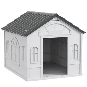 Buy Plastic Weather-Resistant Dog House, for Indoors and Outdoors, Medium Dogs - Grey