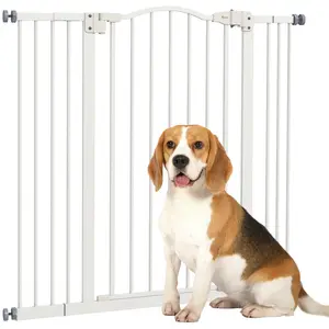 Buy Pressure Fit Dog Stair Gate No Drilling Safety Gate Auto Close for Doorways, Hallways, 74-100cm Adjustable, 94cm Tall, White