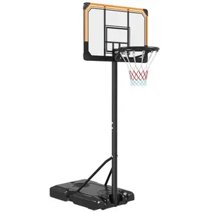 Buy Height Adjustable Basketball Stand Net Set System, Freestanding Basketball Hoop and Stand with Wheels, 182-213cm - Black