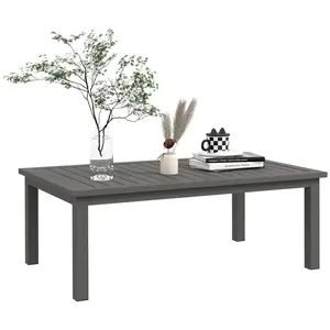 Buy 100cm x 60cm Aluminium Outdoor Coffee Table - Brown