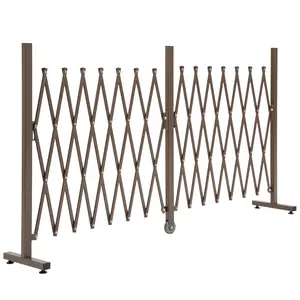 Buy Expanding Trellis Fence Freestanding Movable Fence Foldable Garden Screen Panel Aluminium, 405cm x 103.5cm, Dark Brown