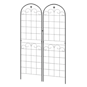 Buy Metal Trellis Set of 2, Garden Trellis for Climbing Plants Support Frames, Floral Design