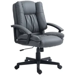 Buy Office Chair, Computer Desk Chair, Mid Back Executive Chair with Adjustable Height and Swivel Rolling Wheels for Home Study, Dark Grey