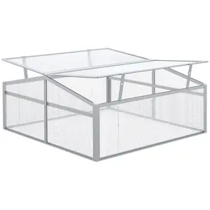 Buy Outsunny Outdoor 2 Level Adjustable Roof Cold Frame Greenhouse with Aluminium Frame