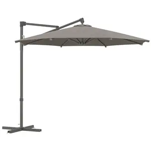 Buy Outsunny 3 m Cantilever Banana Parasol with Cross Base, 360&Acirc;&deg; Rotation Patio Umbrella with Crank Handle, Tilt, Dark Grey