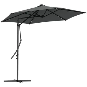 Buy 3(m) Solar LED Cantilever Parasol - Grey