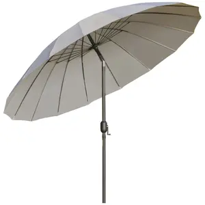 Buy 2.5m Tilting Parasol, with Pleated Canopy - Light Grey