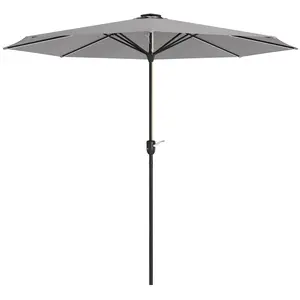 Buy 2.65m Garden Parasol, with LED Lights - Light Grey