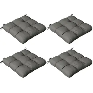 Buy 4-Piece Seat Cushion Pillows Replacement, Patio Chair Cushions Set with Ties for Indoor Outdoor, Charcoal Grey